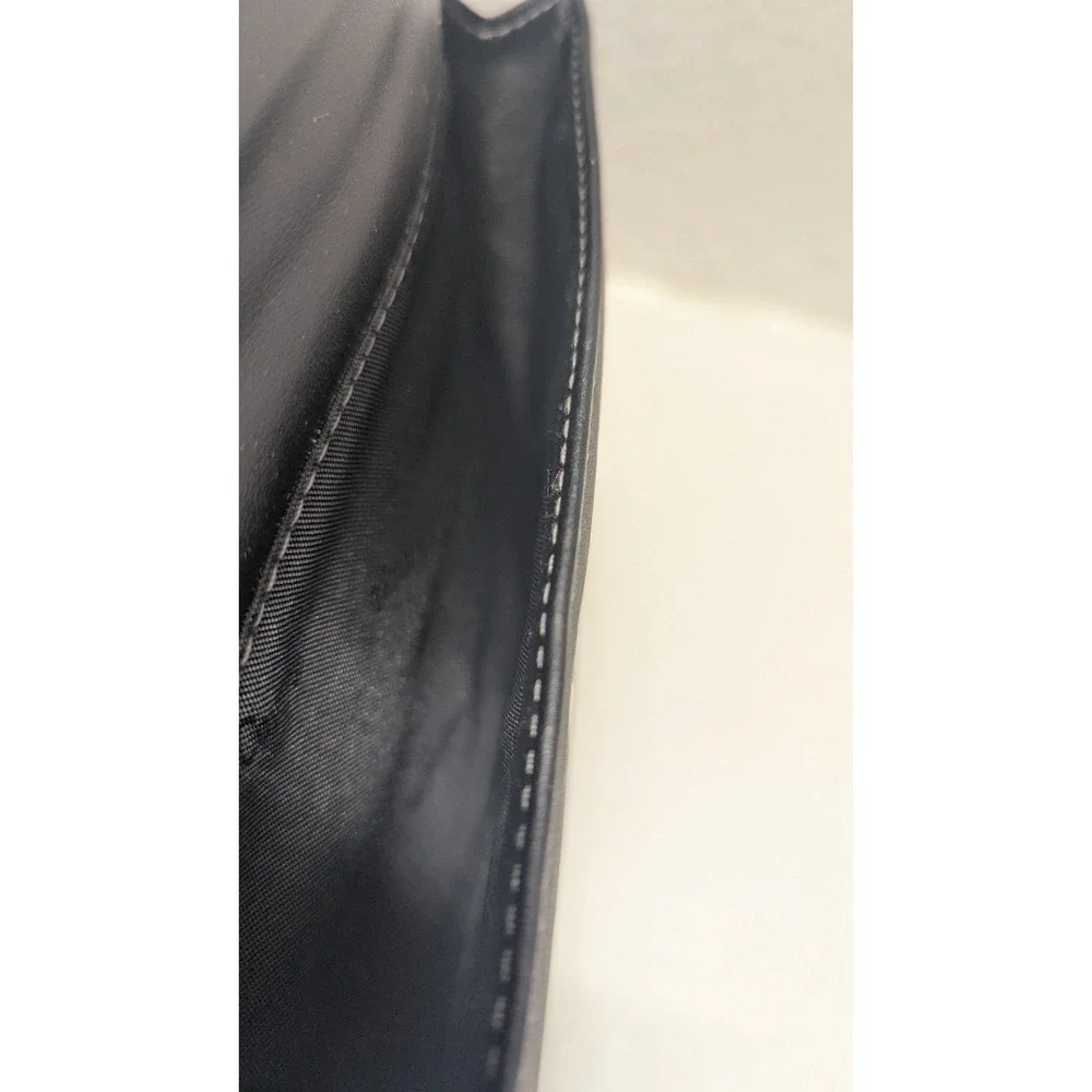 Franklin Covey Planner Binder w/Handle Vintage 7 Ring Black Leather Zip Around
